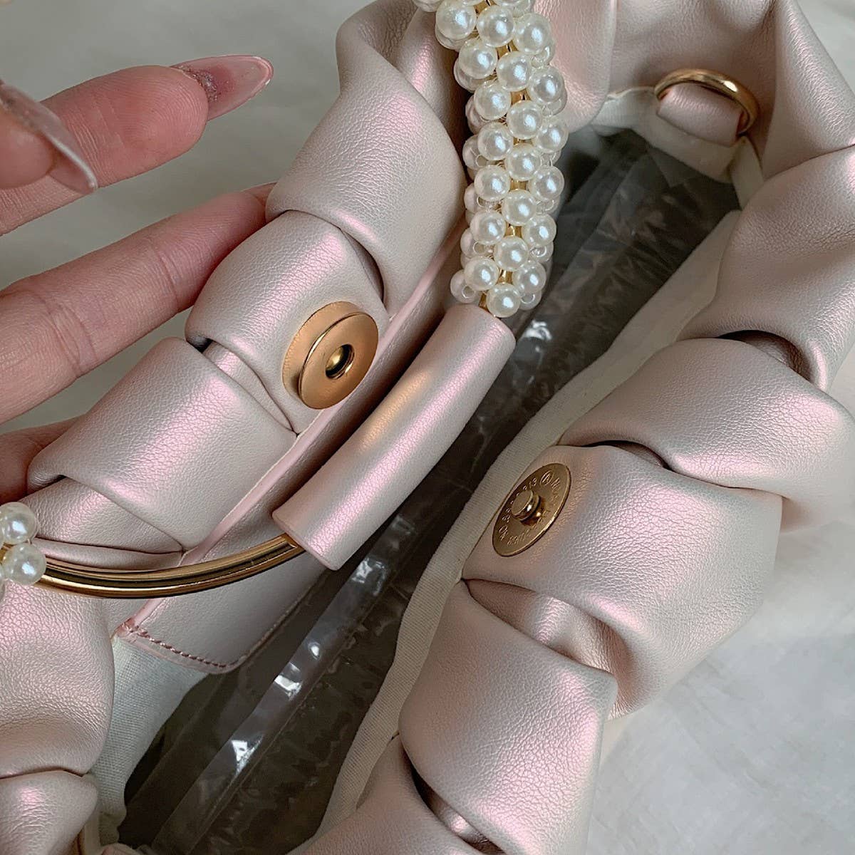 CWAB4845_FASHION PLEATED SWEET HANDBAG EVENING BAG