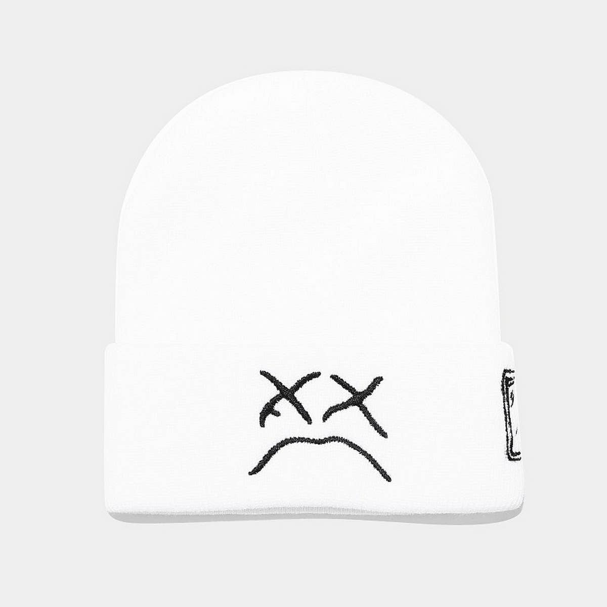 CRYING FACE EMBROIDERED KNITTED HAT?CWAH2144