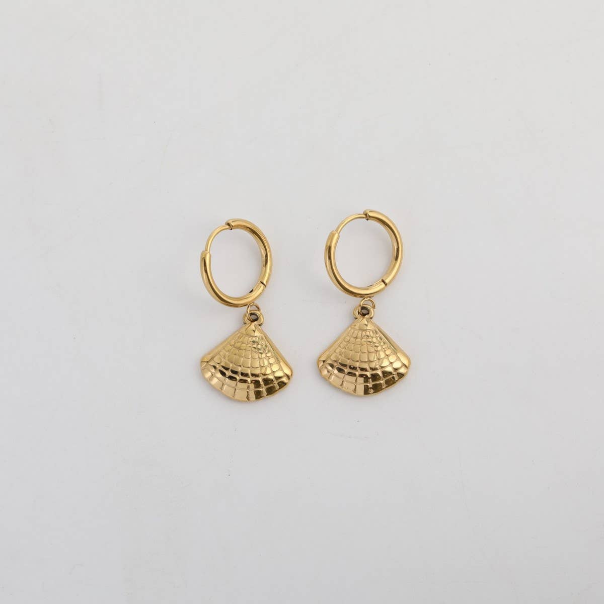 Creative stainless steel mirror pendant earrings