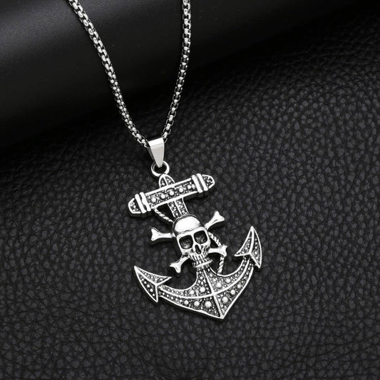 PERSONALIZED HIP-HOP PIRATE SKULL PENDANT NECKLACE_CWAJE0971