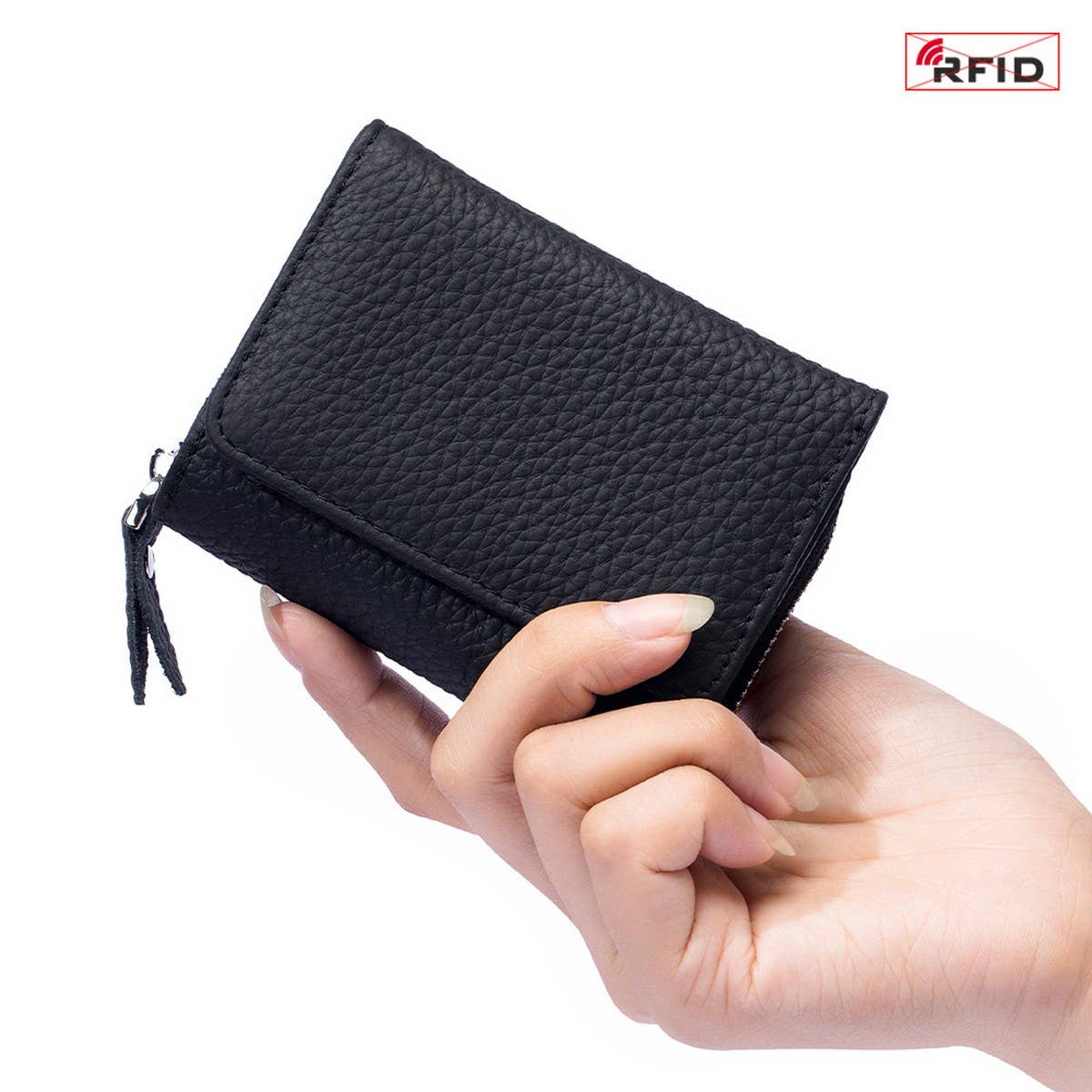 SMALL TRIFOLD MINI LEATHER LARGE CAPACITY WALLET_CWAB3787