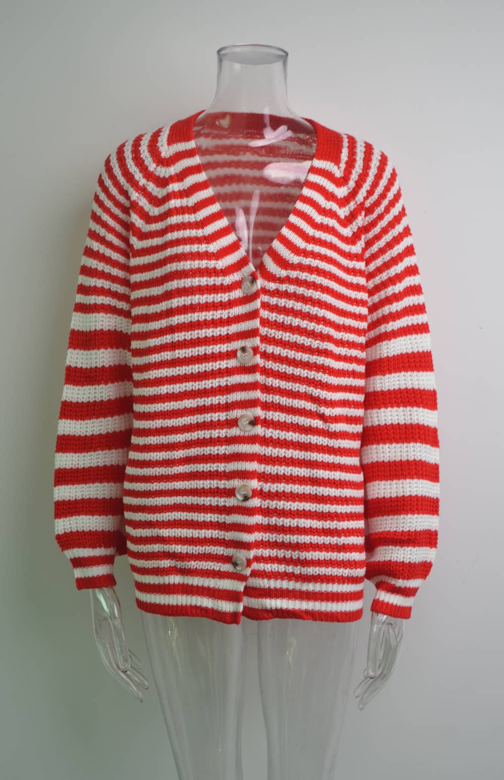 STRIPED SWEATER PLUS SIZE LOOSE KNIT