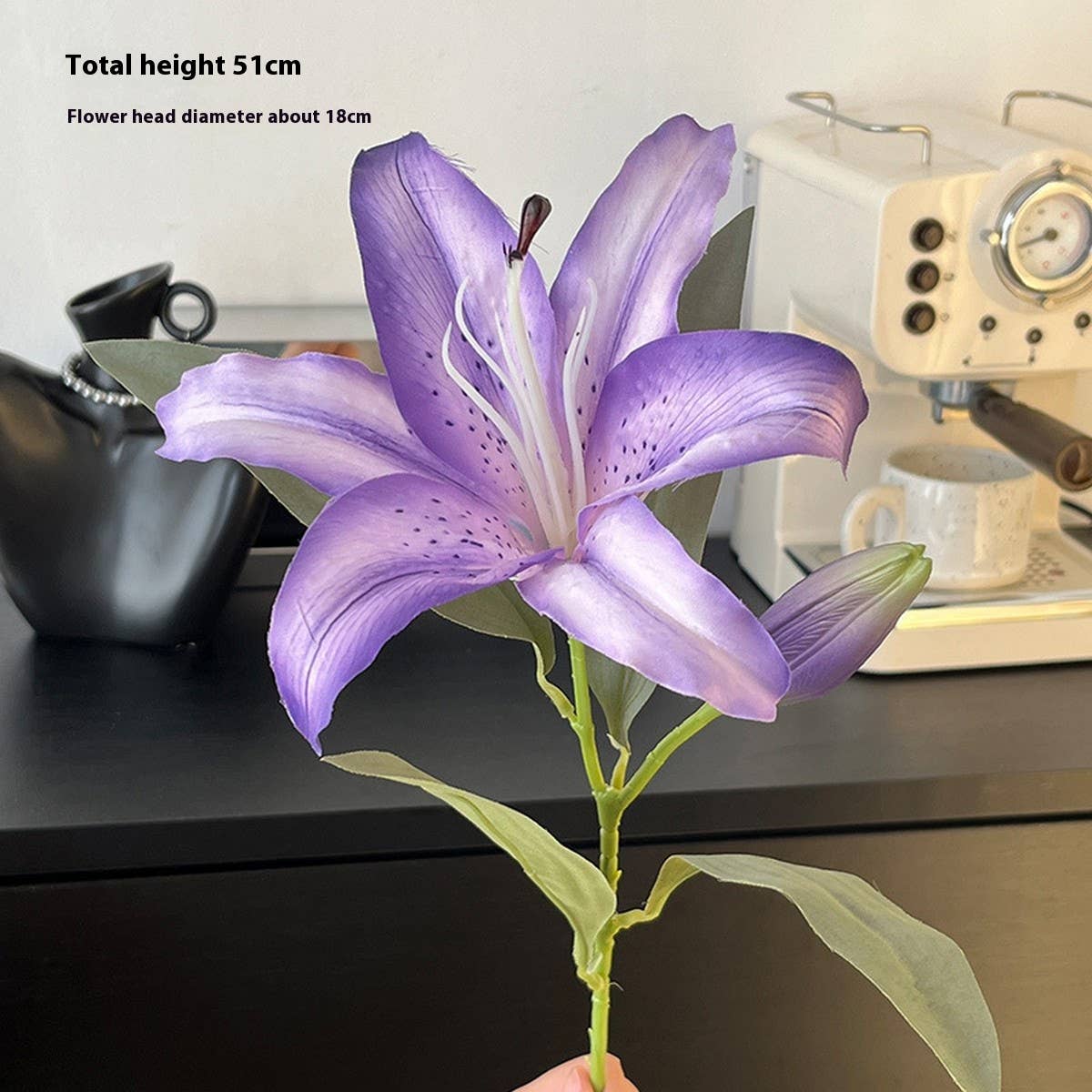 Vintage Autumn Artificial Lily with Bud and Bloom