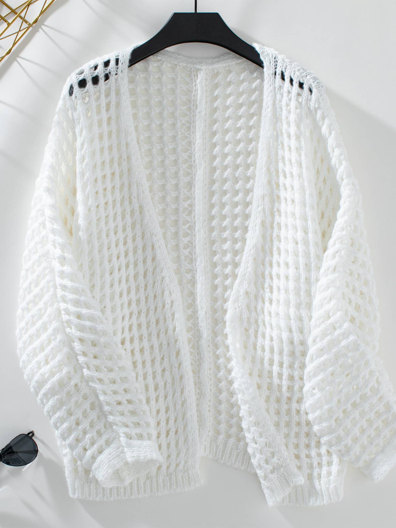 HOLLOWED-OUT LONG-SLEEVED SWEATER JACKET