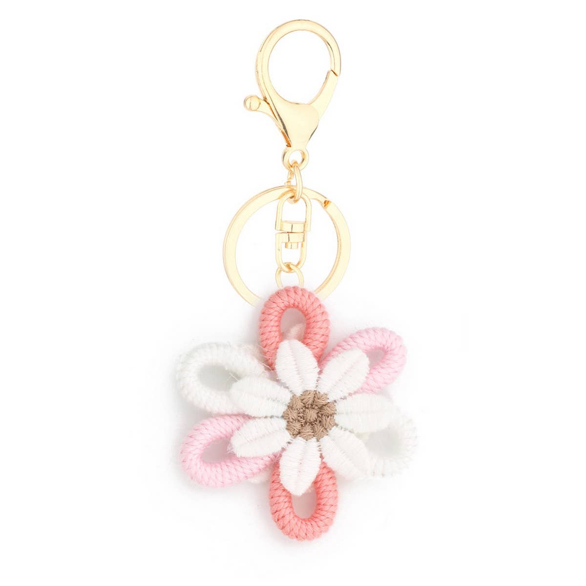 Daisy Woven Pendant Yarn Sunflower Keychain_CWAB5010