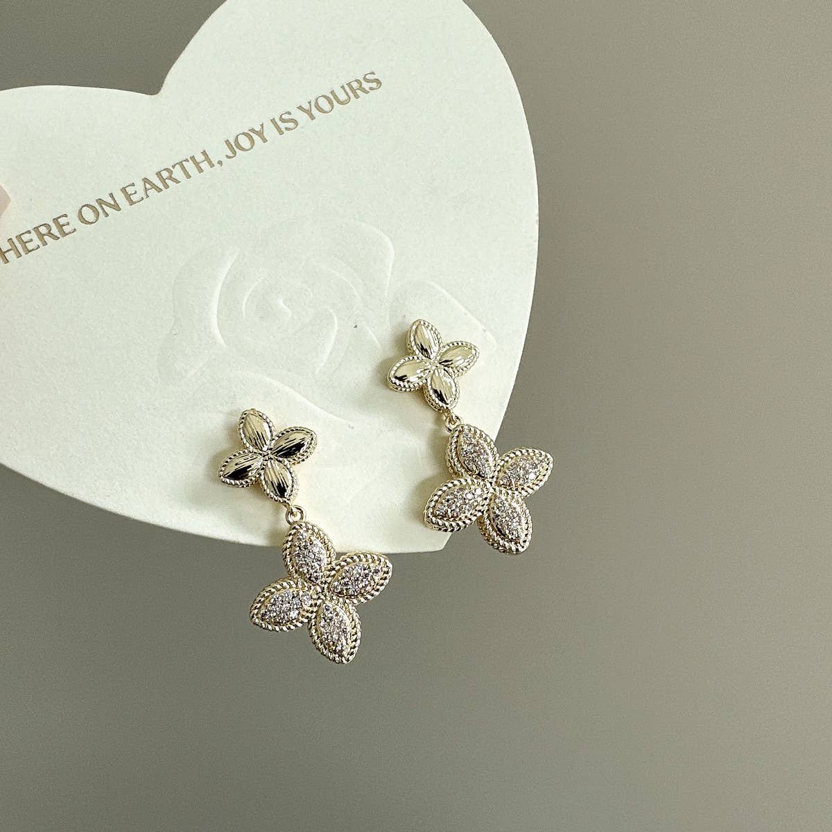 MICRO INLAID ZIRCON FLOWER EARRINGS