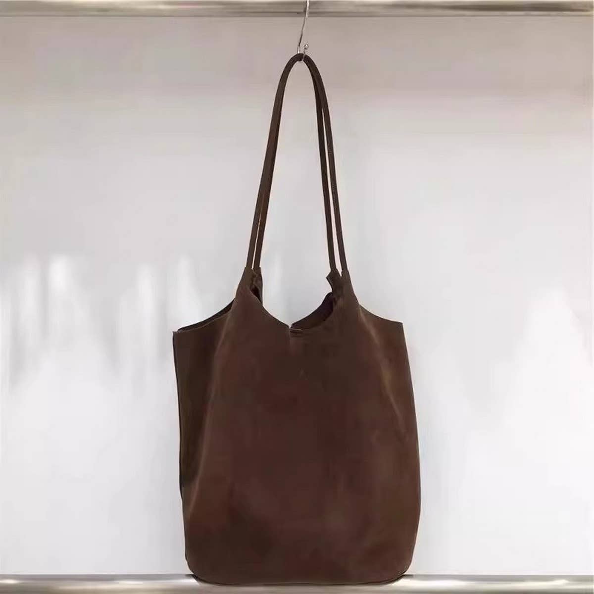 Vintage Faux Suede Tote?Soft &Spacious Shoulder Bag_CWAB4107