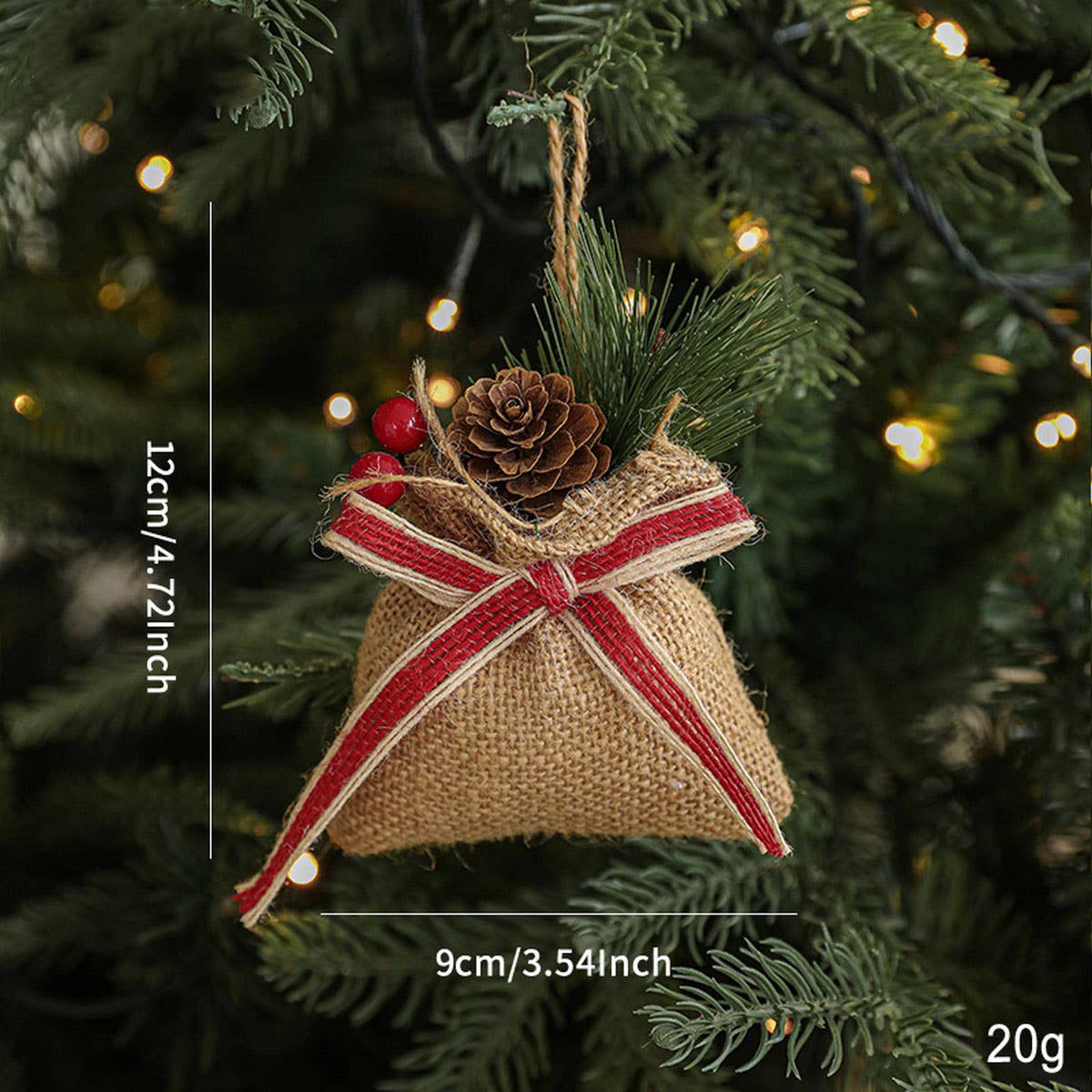 Christmas Lucky Bag Burlap Tree Hanging Decor