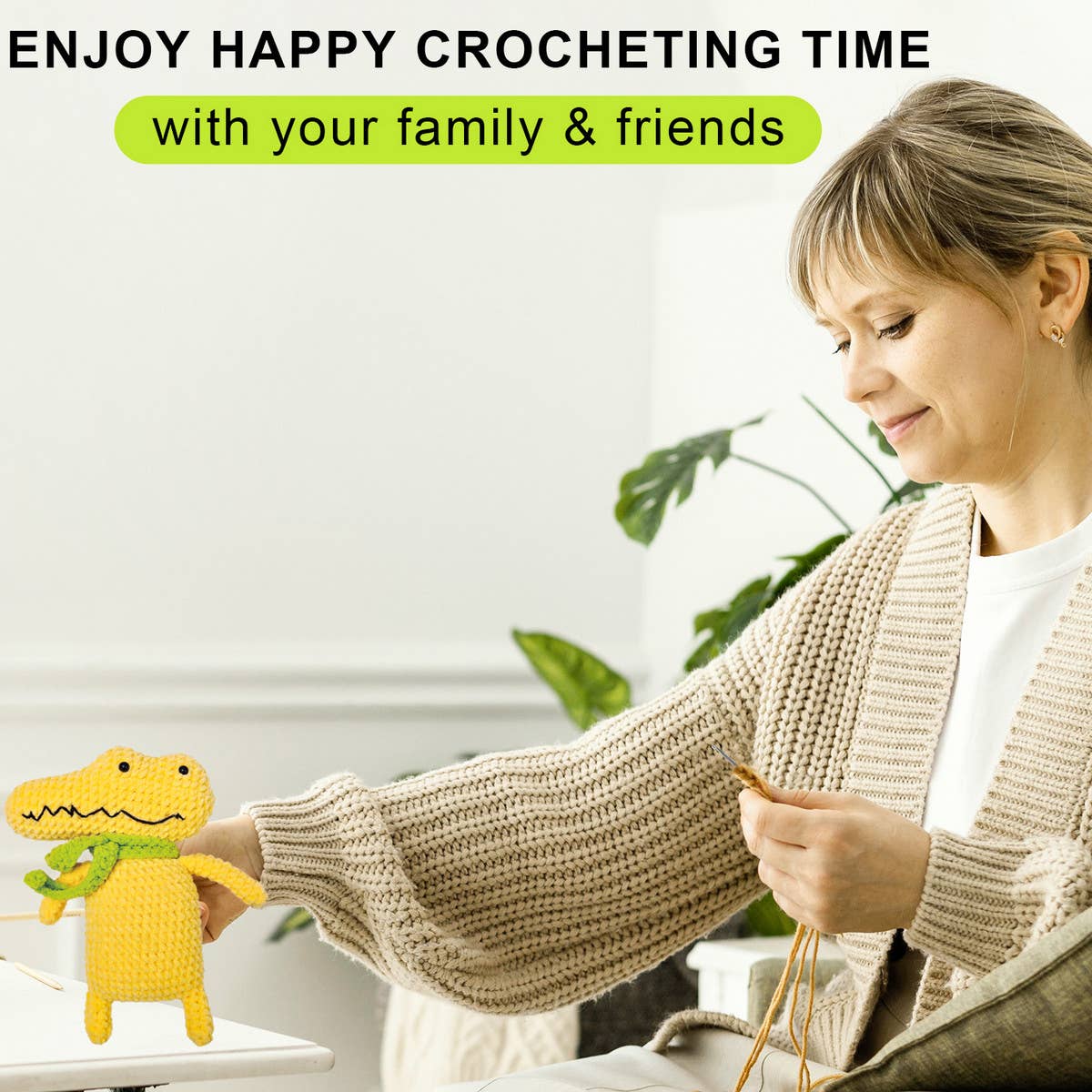 HANDMADE CROCODILE DOLL CROCHET MATERIAL KIT