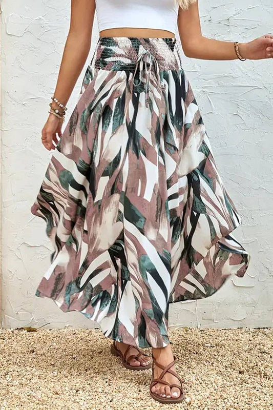 CWBLS0540_BOHEMIAN STYLE PERSONALIZED PRINT A-LINE SKIRT