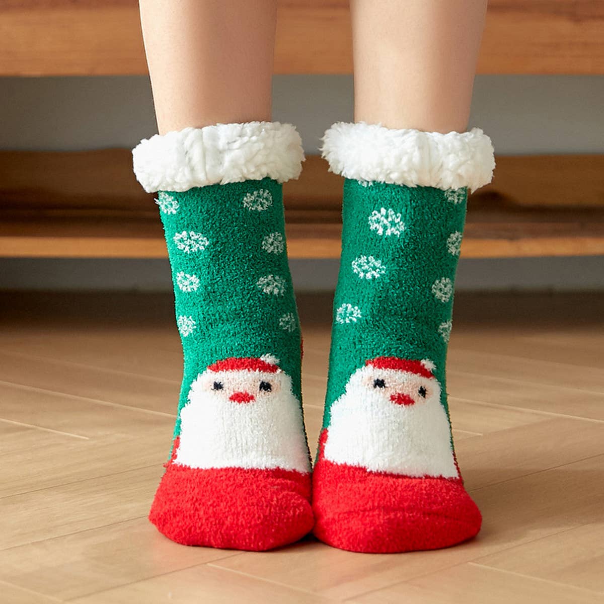 WARM CHRISTMAS LEG COVERS PLUSH INDOOR SLIPPERS