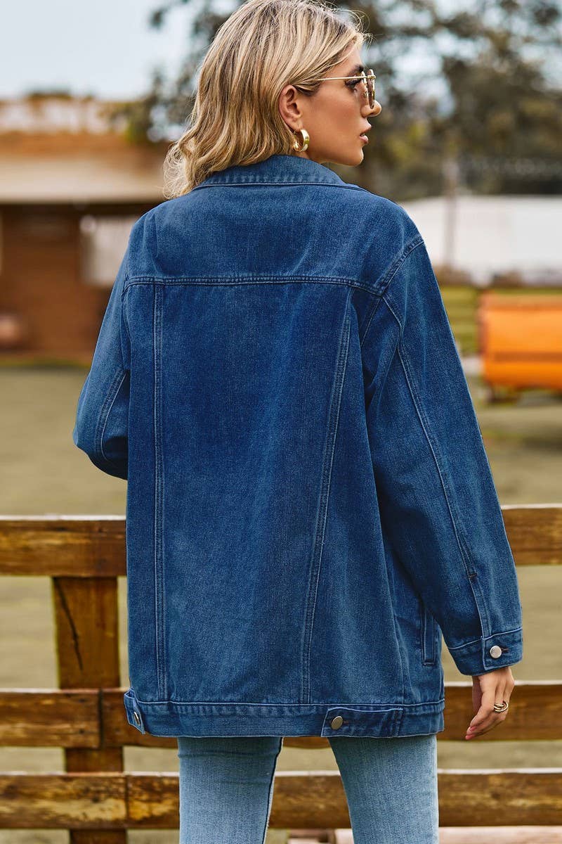 CWJJ00096_RETRO LOOSE CASUAL DENIM JACKET TOP