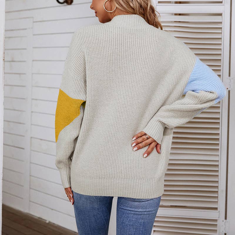 SEMI-TURTLENECK PULLOVER SWEATER