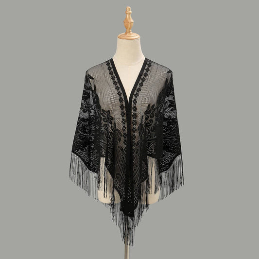 Solid Color Lace Scarf - Soft Shawl for Women_CWMM1995