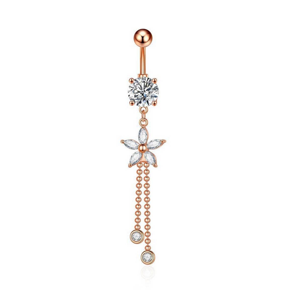 Tassel Flower Petal Stainless Steel Belly Ring