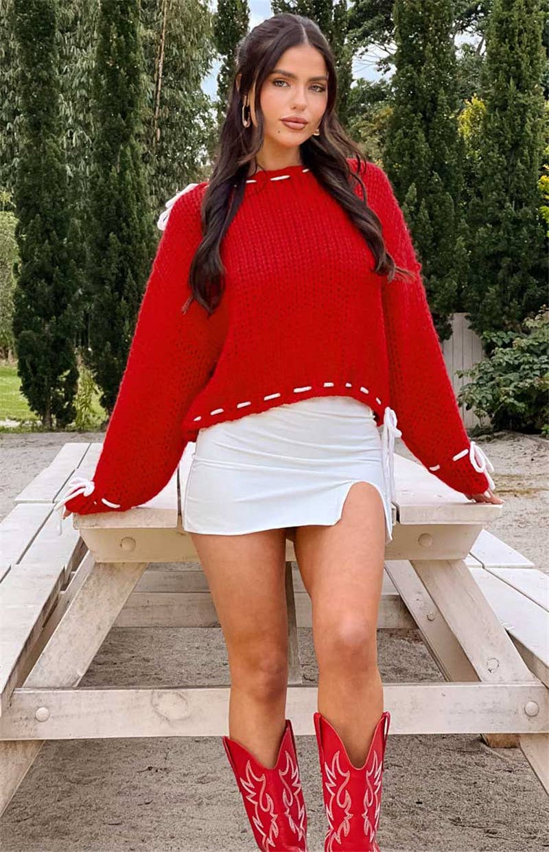 FASHION LONG-SLEEVED LOOSE PULLOVER SWEATER