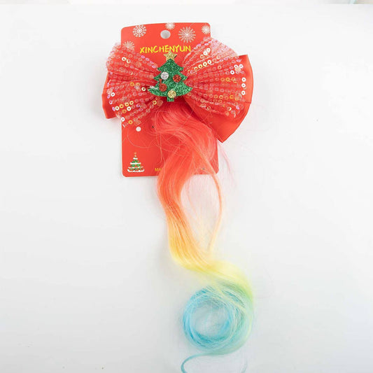 CHRISTMAS WIG SANTA CLAUS CHRISTMAS TREE BOW