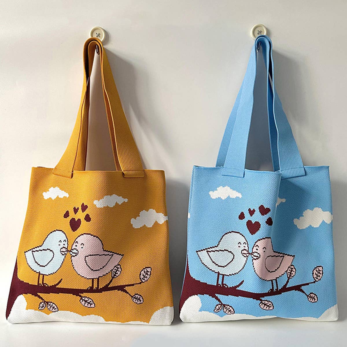 CARTOON BIRD KNITTED SHOULDER BAG HANDBAG_CWAB1540