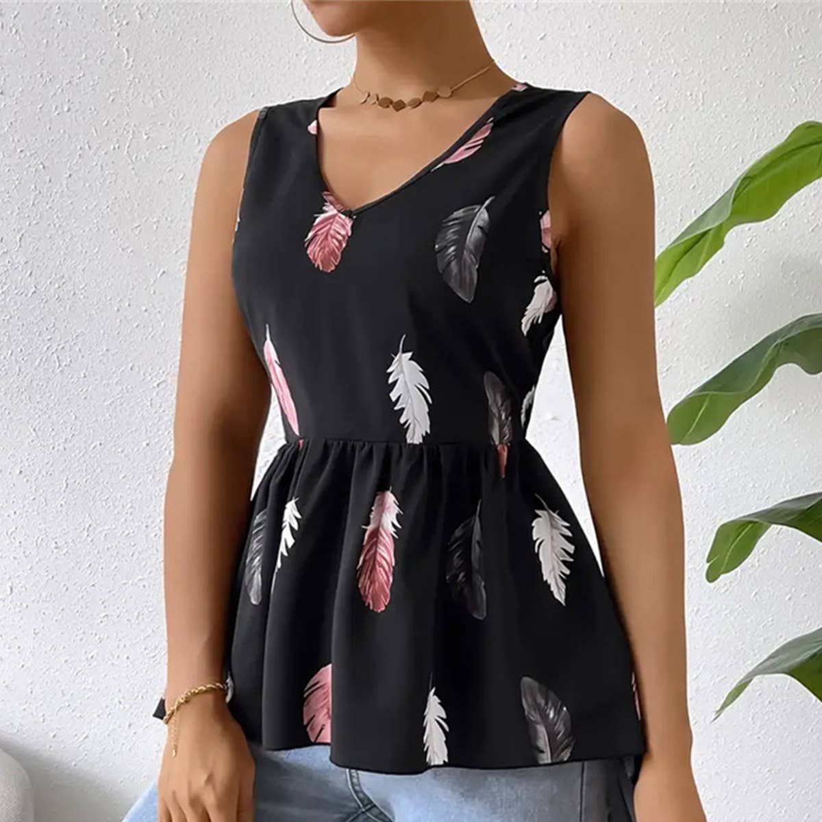 Printed Irregular Vest