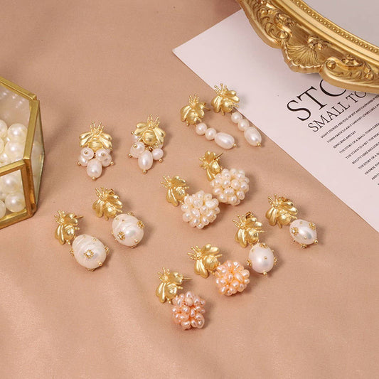 PREMIUM VINTAGE NATURAL FRESHWATER PEARL EARRINGS_CWAJE3769
