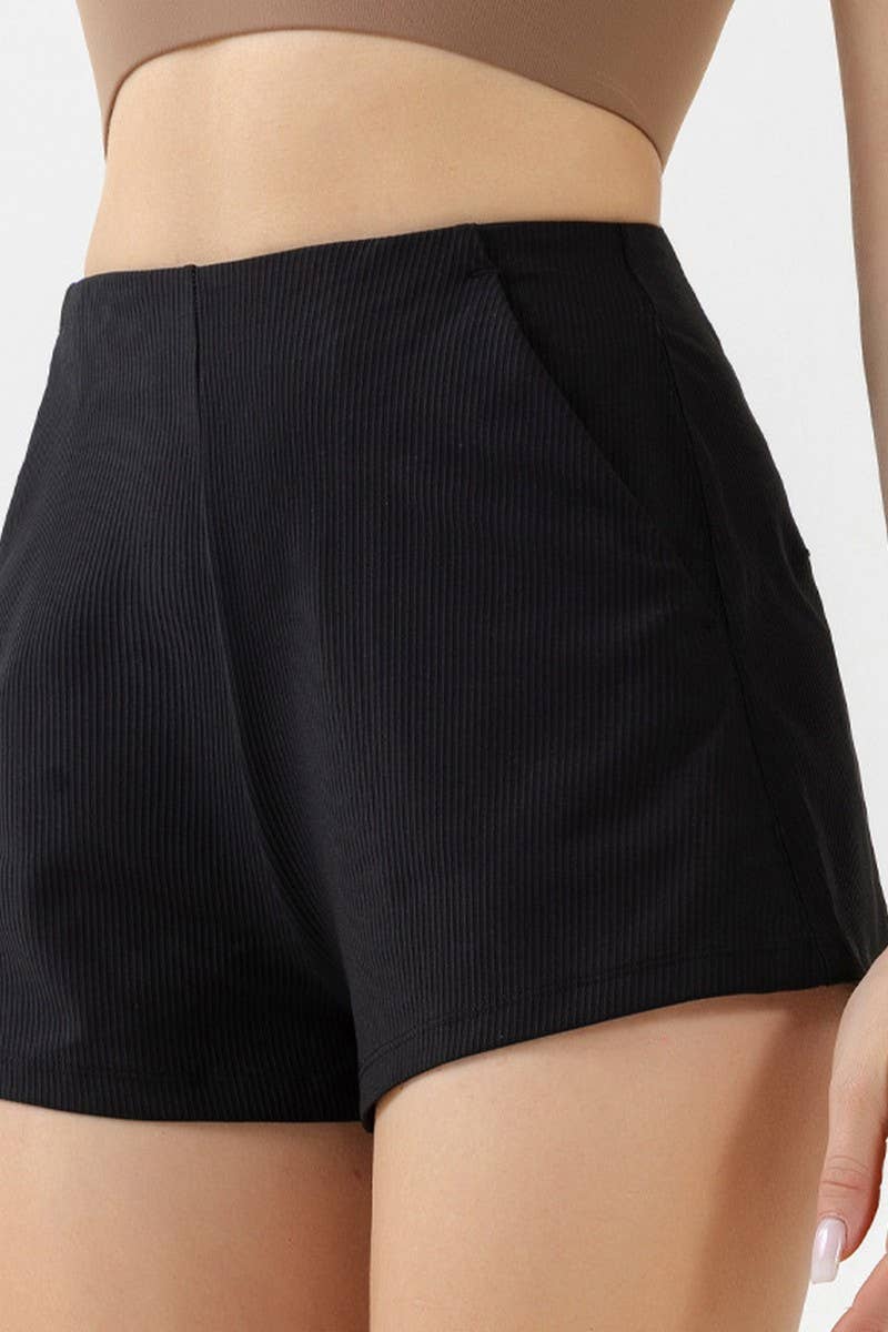 CWBSP0442_HIGH WAIST HIP LIFT FITNESS RUNNING SHORTS