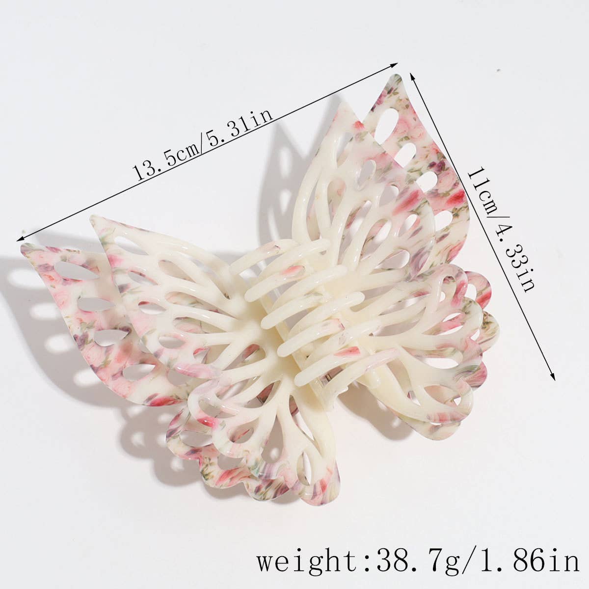 Sweet and cool Gradient Floral Butterfly Hair Claw
