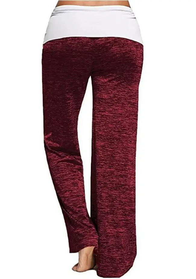 YOGA QUICK-DRYING COLOR CONTRAST LACE-UP PANTS