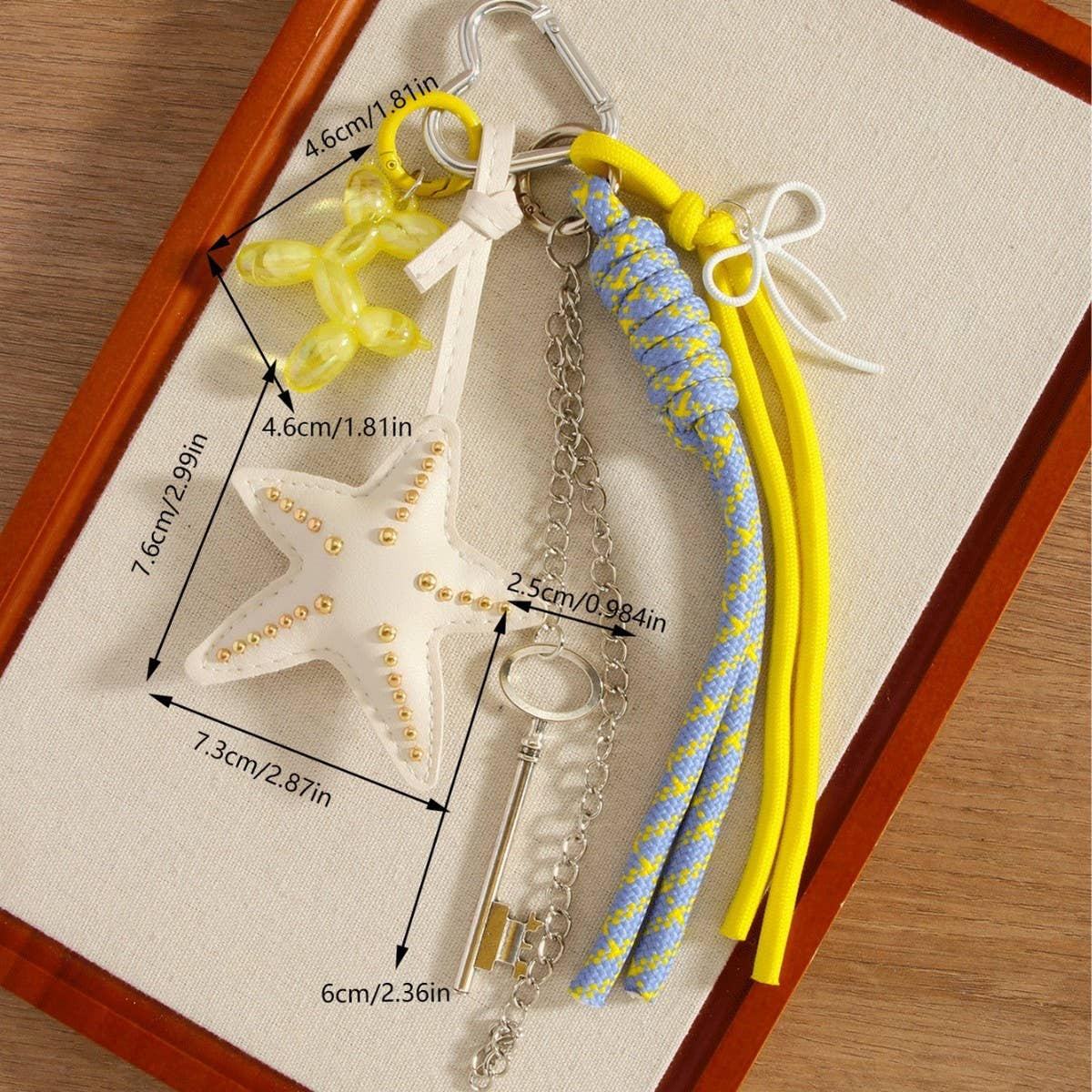 Starfish & Balloon Dog Keychain with Tassel_CWMM7567