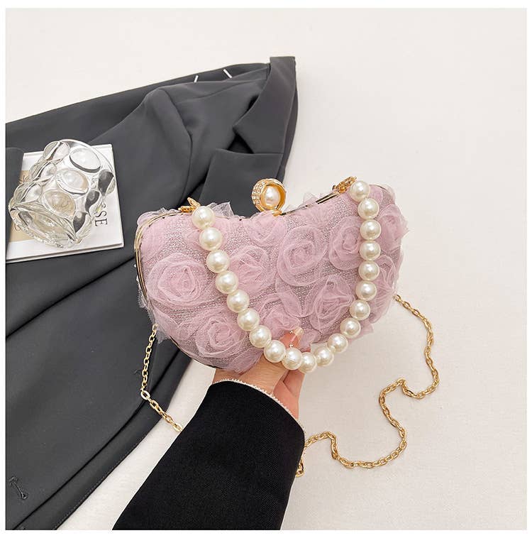 Floral hand-held Chinese-style crossbody bag