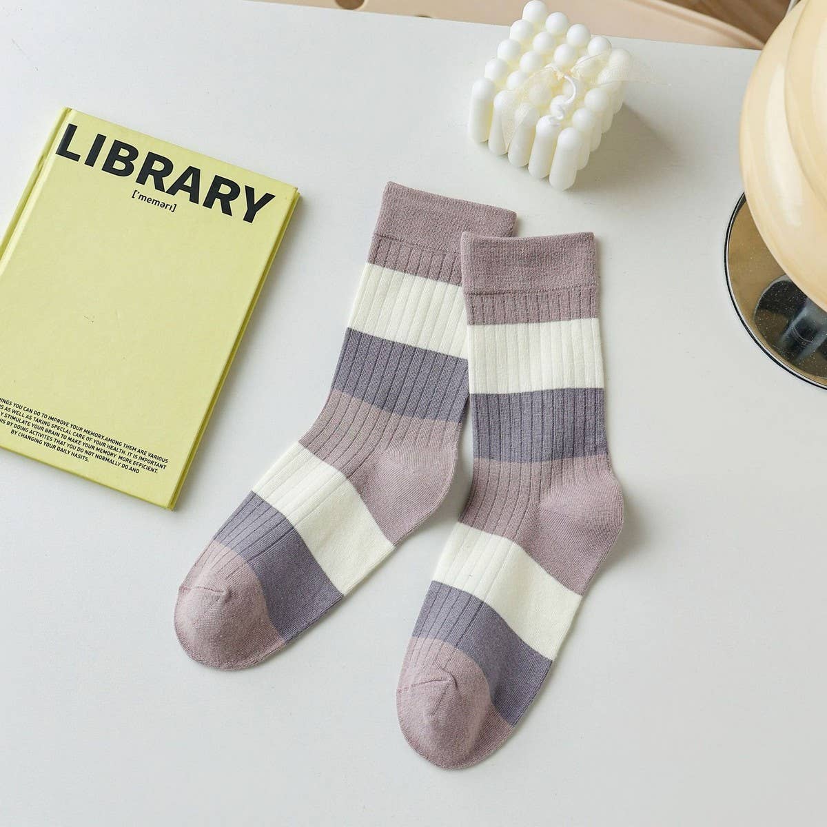 VERSATILE COLOR-BLOCK STRIPED WOMEN'S SOCKS