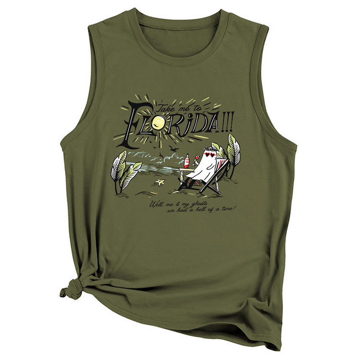 Trendy Loose Fit Tank, Funny Print for Women