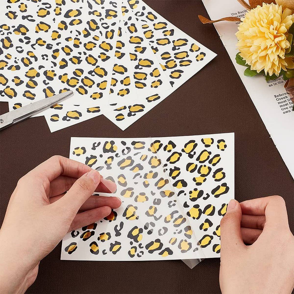 Metallic Leopard Print Face Tattoos for Halloween