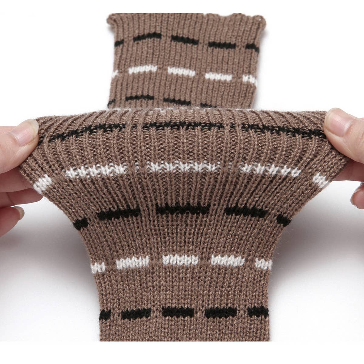 DOUBLE STRIPE WOOL KNEE SOCKS