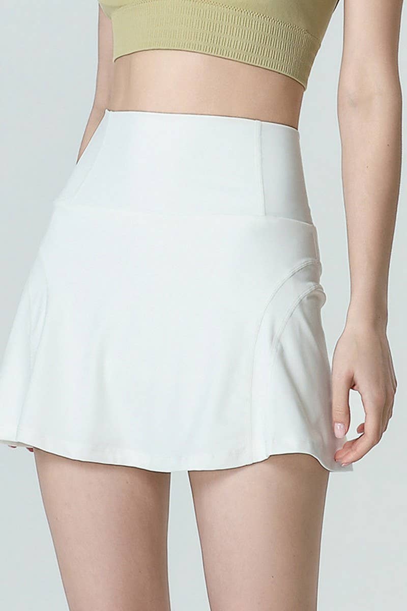 CWBSS0305_HIGH WAIST FAKE TWO PIECE SPORTS YOGA SKIRT