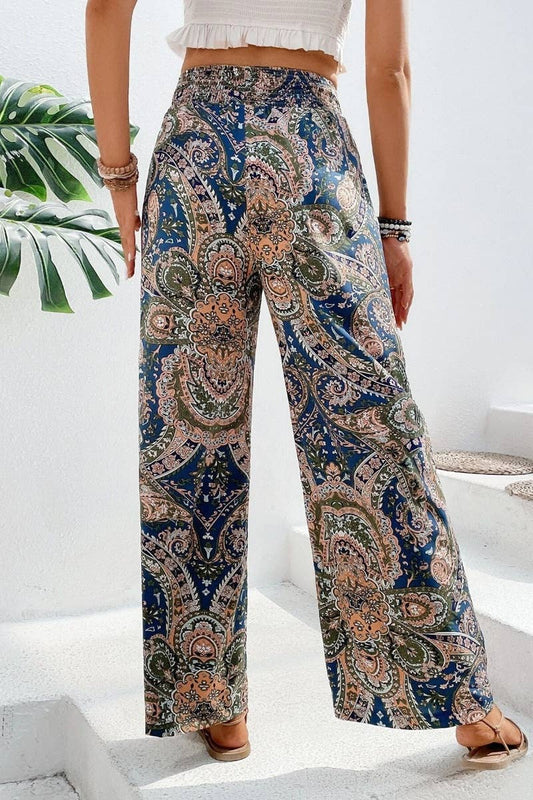 CWBMP0140_STYLISH ALL-IN-ONE PRINTED ELASTIC WIDE-LEG PANTS