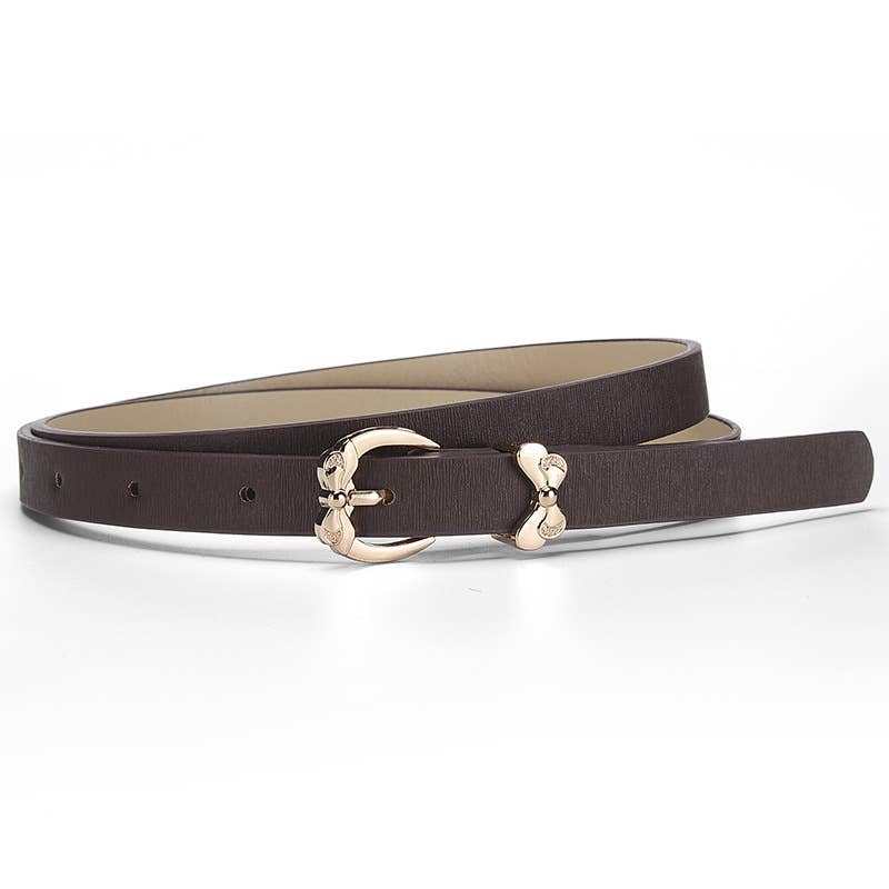 Butterfly pin buckle imitation leather belt