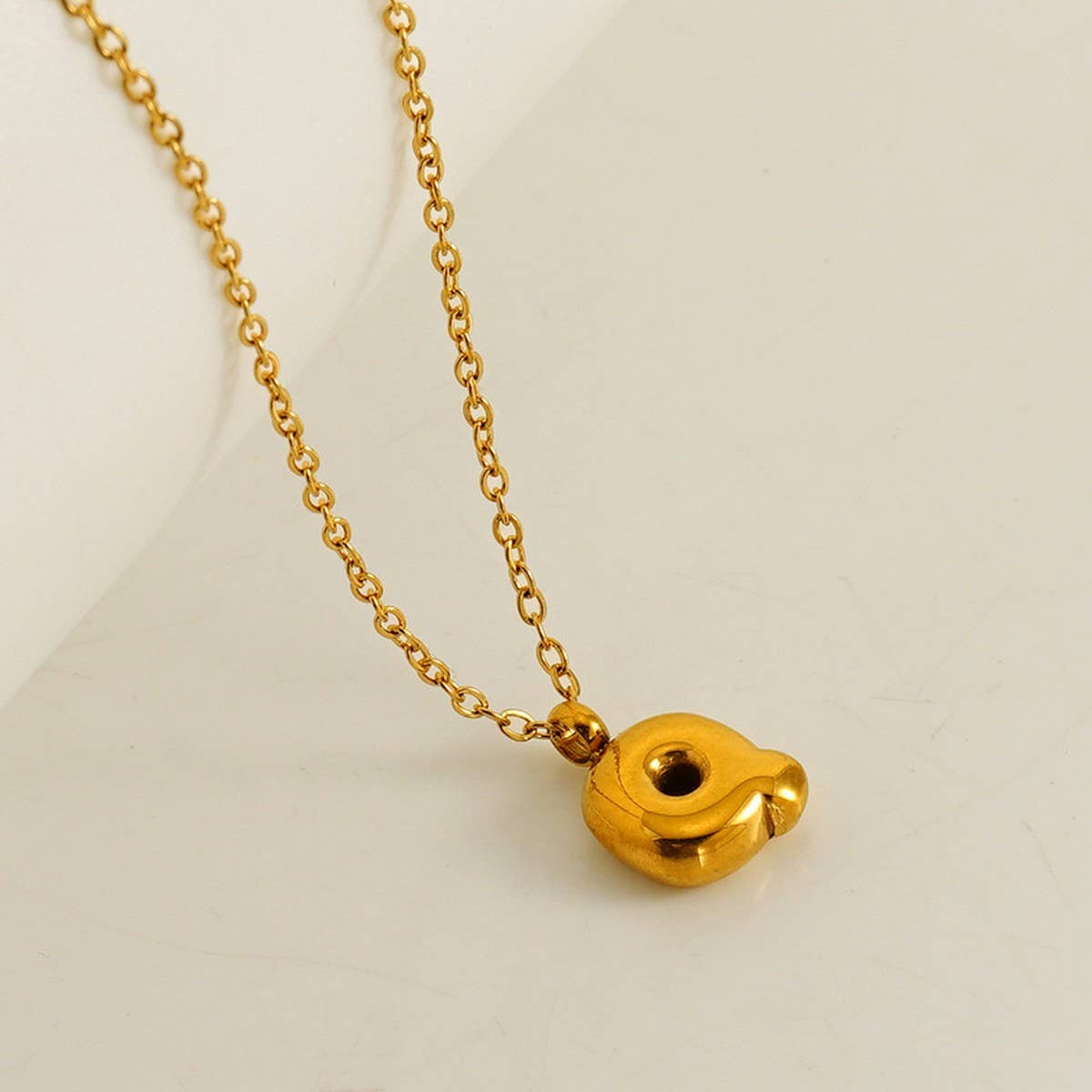 CWAJE1939_Mini Simple Bubble Letter Necklace,Gold