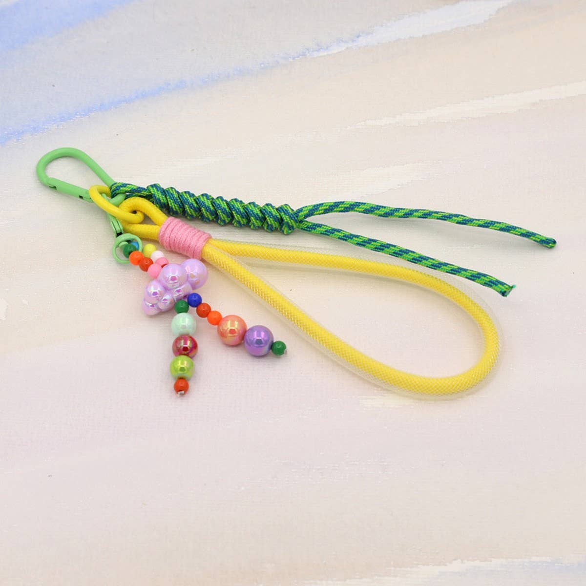 HAND-WOVEN LANYARD CUTE BEADED KEYCHAIN