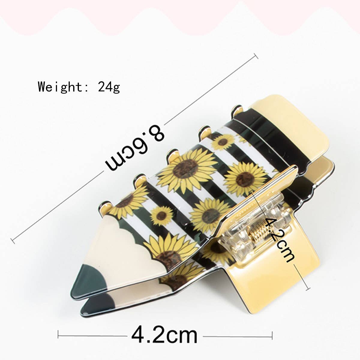 CWAHA5139_SUNFLOWER LEOPARD STRIPE PENCIL HAIR CLIP