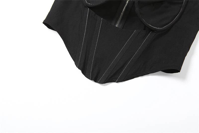 Patchwork skirt suit that covers the buttocks