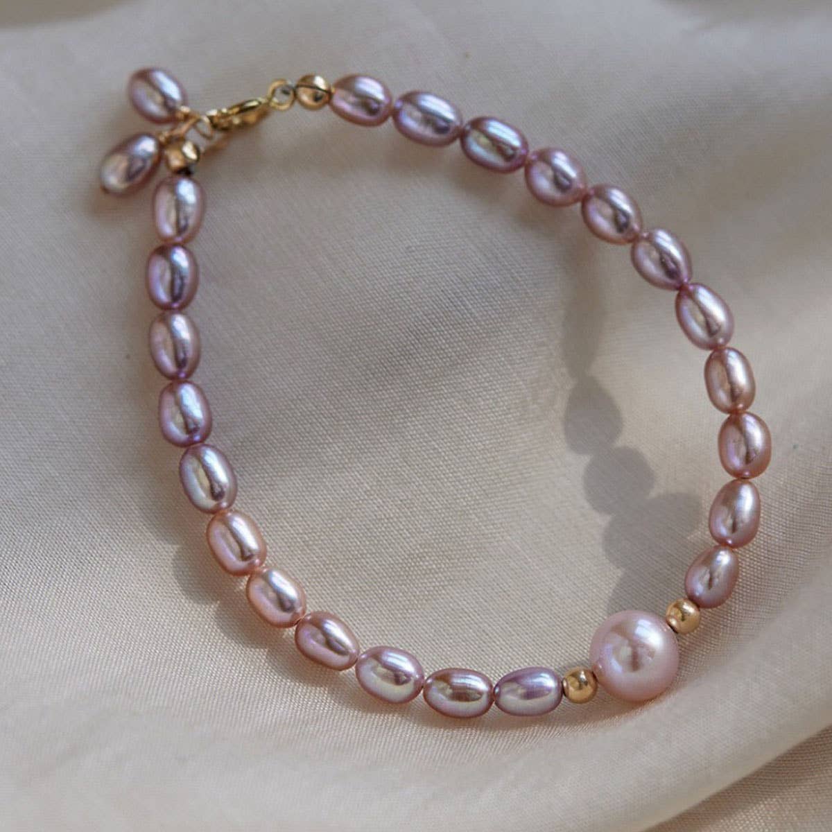 Purple freshwater high-end pearl bracelet