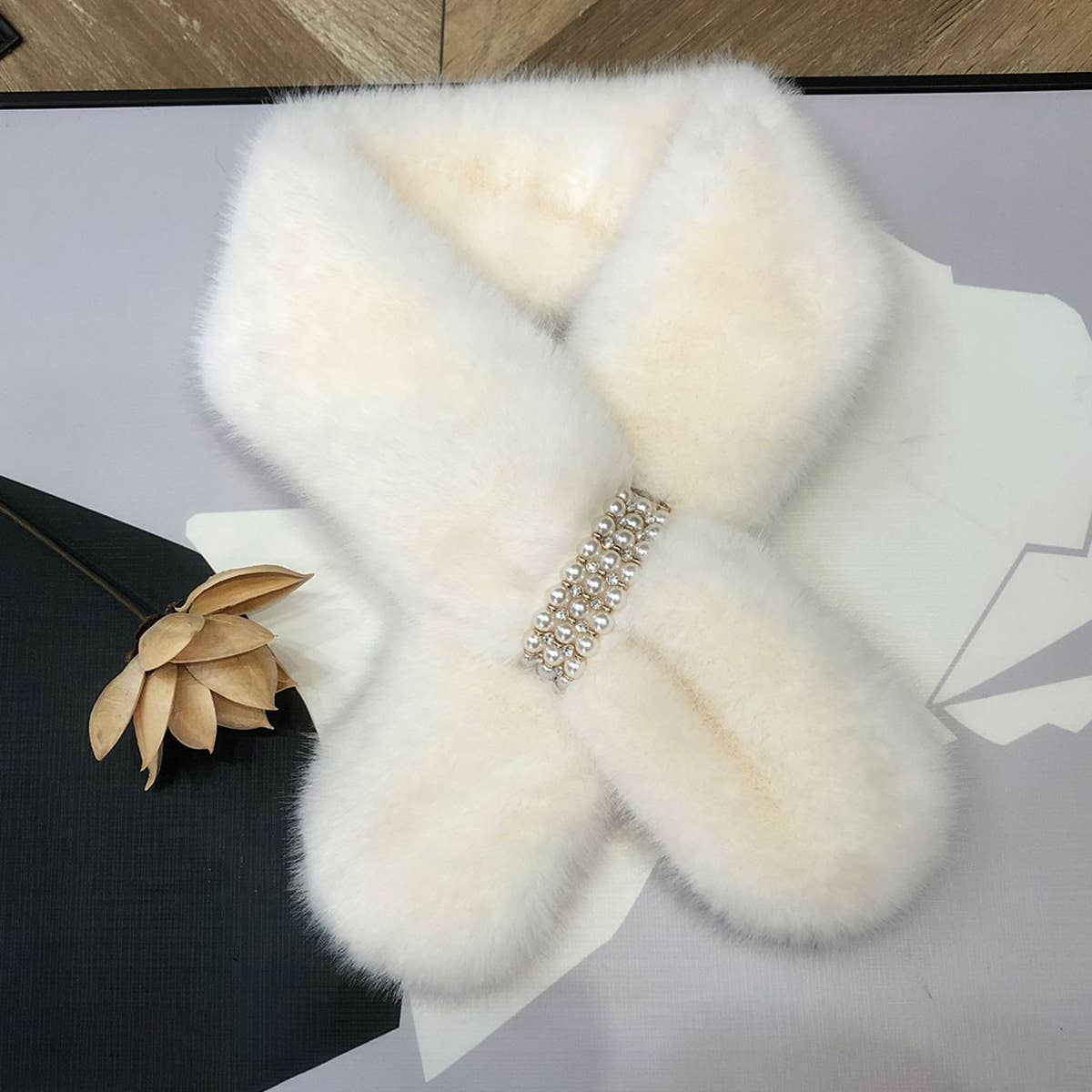 Pearl Knit Scarf - Stylish Neck Wrap for Women_CWASC1249