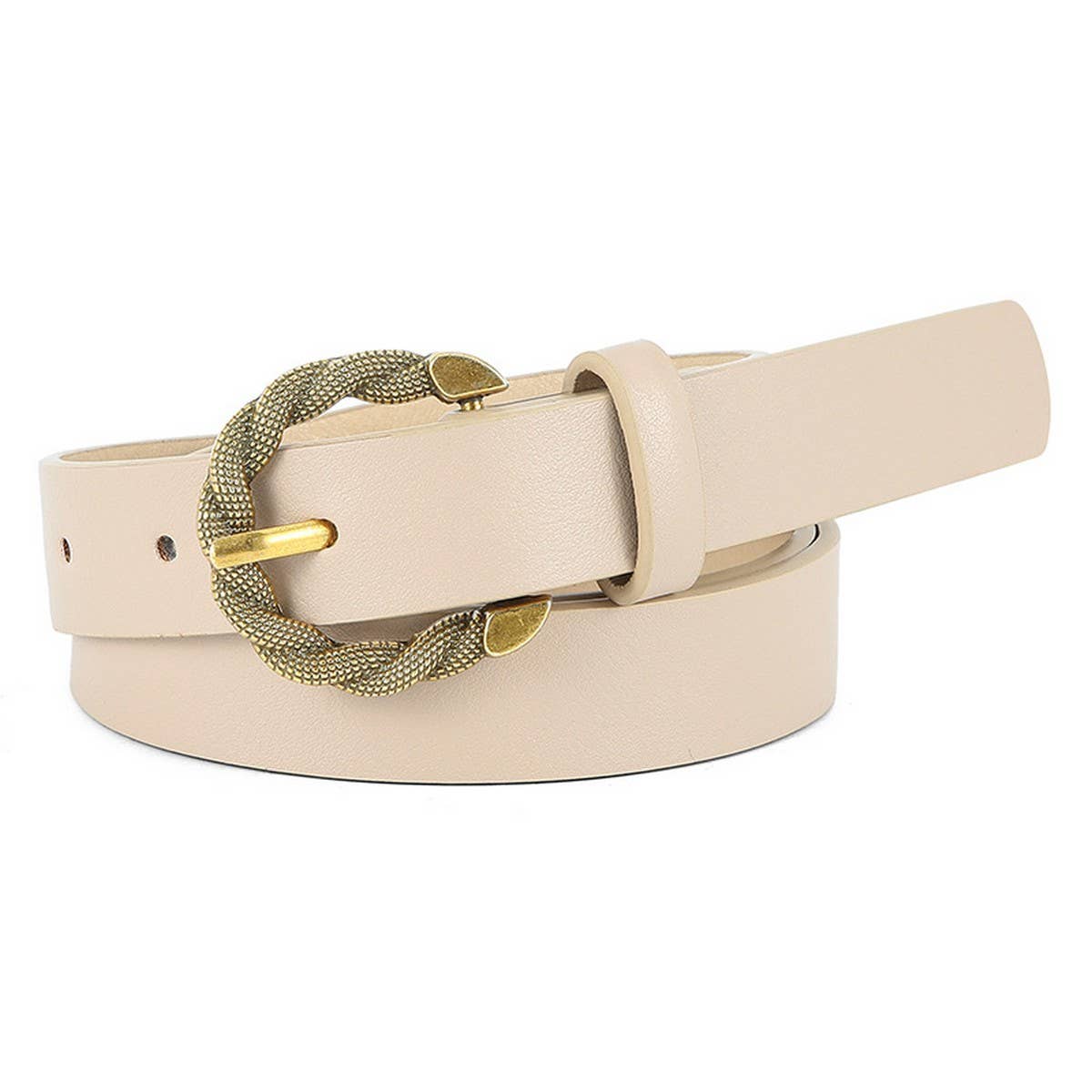 VINTAGE SNAKE ROUND PIN BUCKLE BELT_CWABE0611