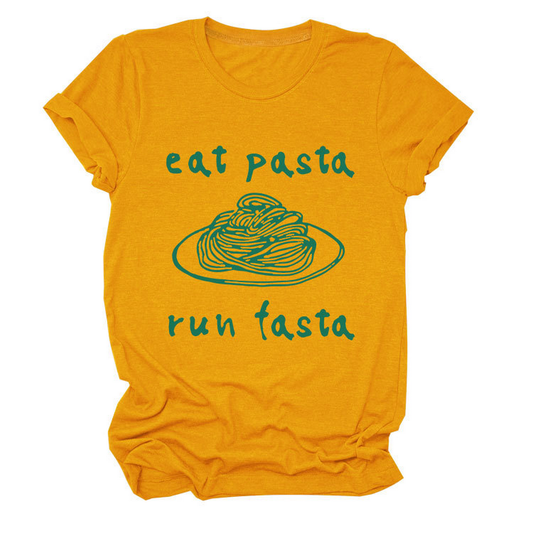 Trendy Women¡¯s Short Sleeve Tee ? Eat Pasta Run