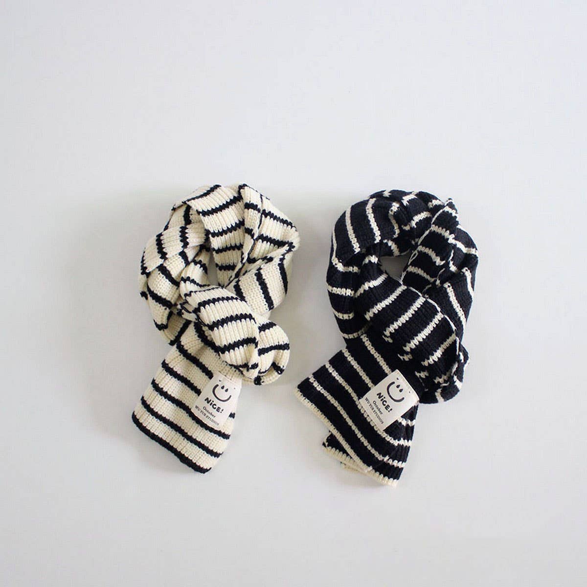 Kids' Knit Scarf with Smiley Tag ? Warm Winter