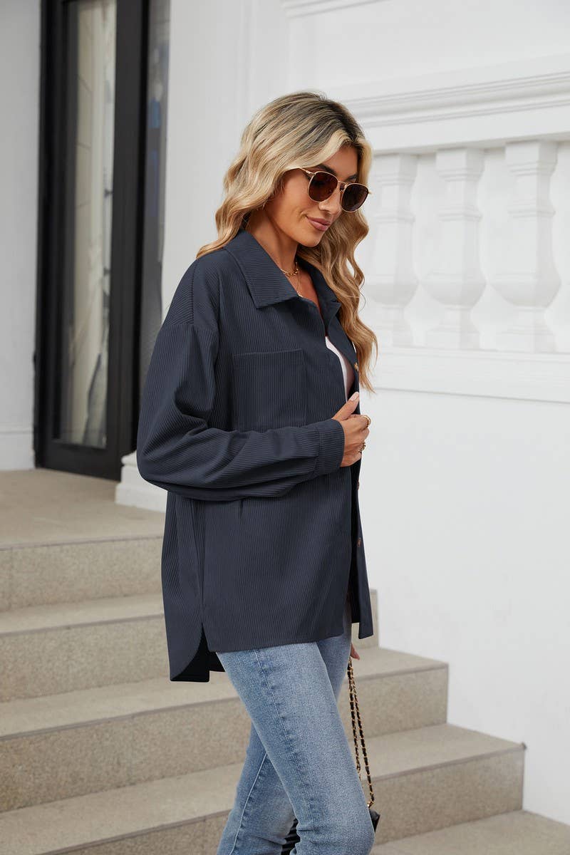 CWOCO0884_SOLID COLOR LAPEL POCKET KNIT SHIRT COAT