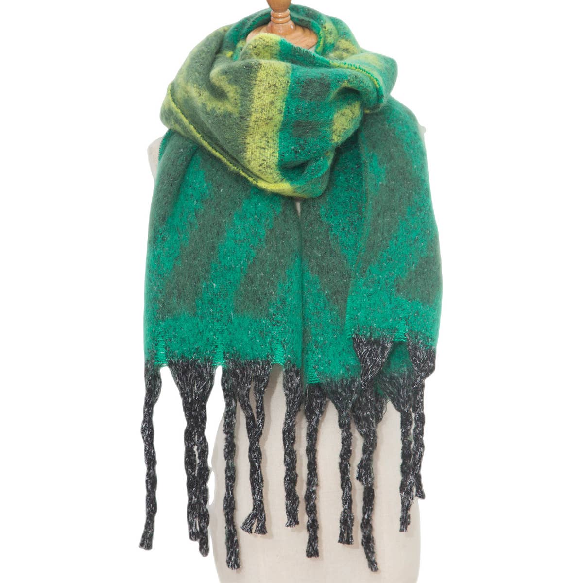 Faux Mohair Tassel Shawl ? Thick Winter Wrap