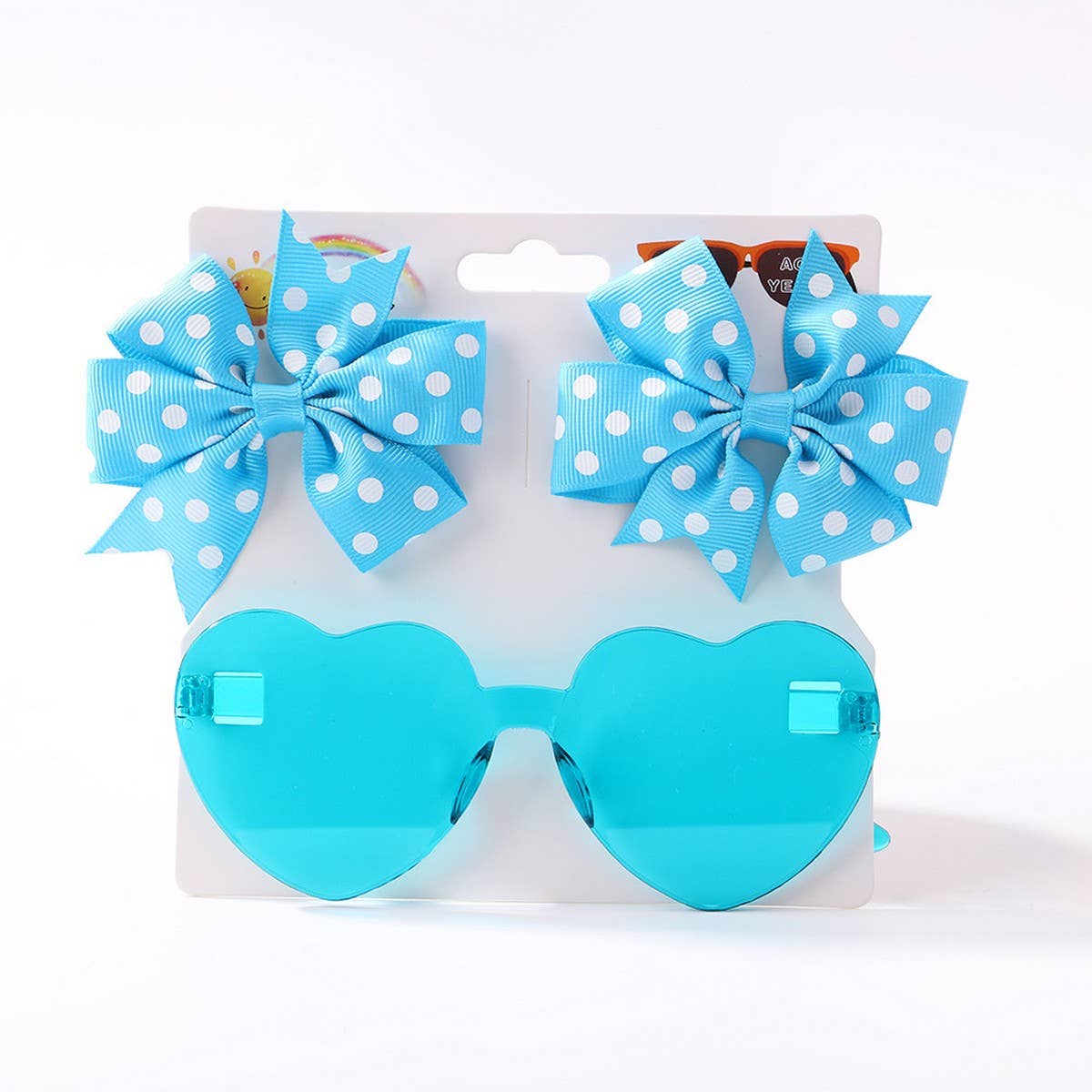 Kids Polka Dot Grosgrain Bow Hair Clip &Sunglasses