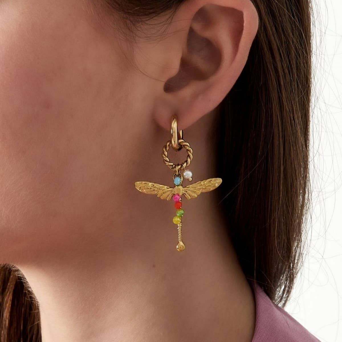 Colorful Temperament Fashion Dragonfly Earrings