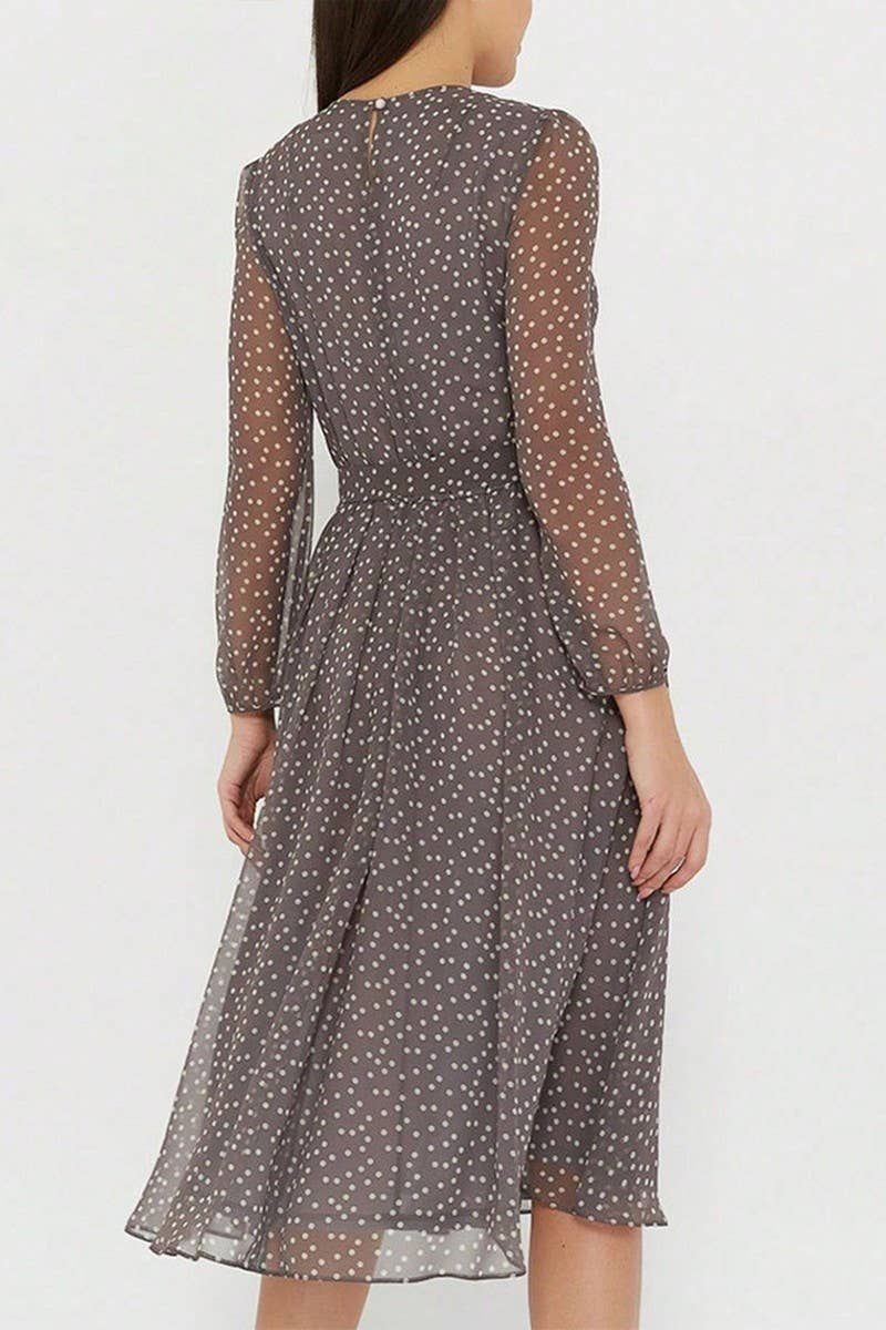 CWDMD5339_HOLIDAY CASUAL STYLE FLORAL TIE WAIST DRESS